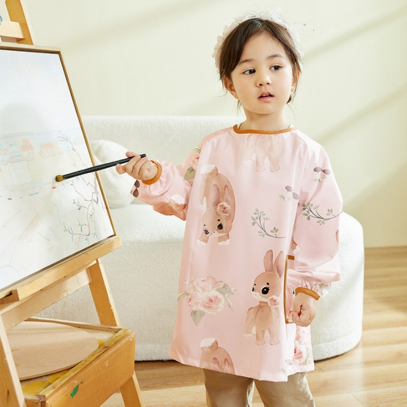 Art Craft For Preschool - Children Waterproof Art Cover Shirt Long