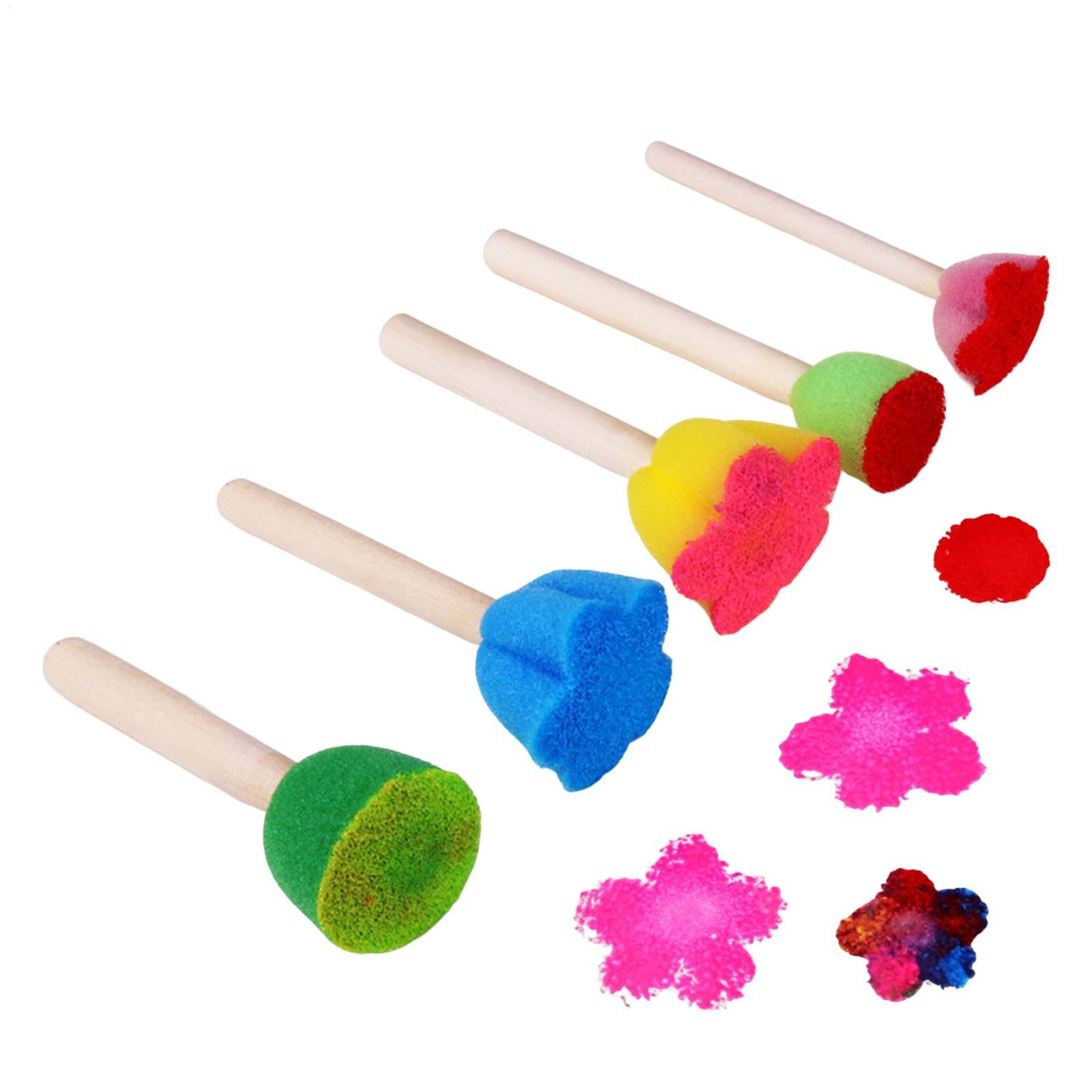 Art Craft For Preschool - 5PCS Reusable Kids Paint Sponges Easy-Grip
