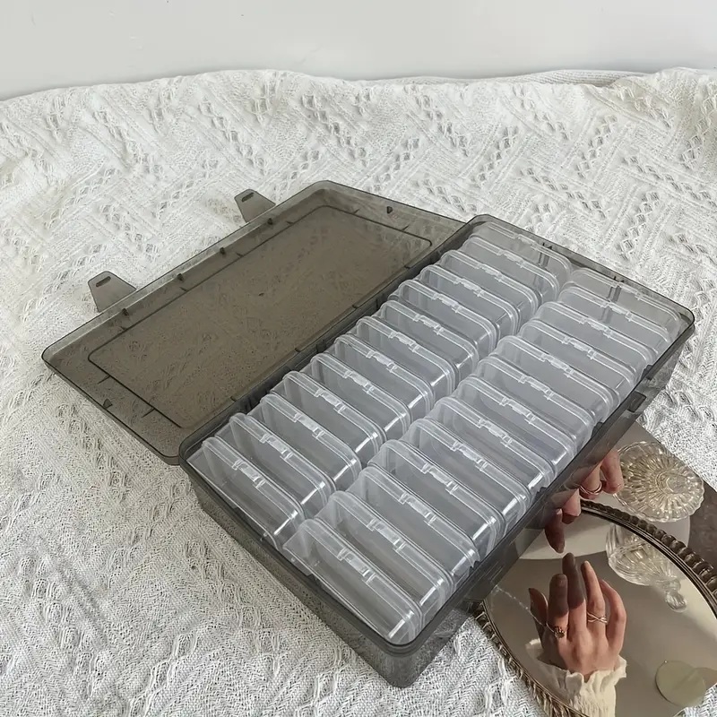Art Craft Organizer - Transparent plastic craft storage box, portable