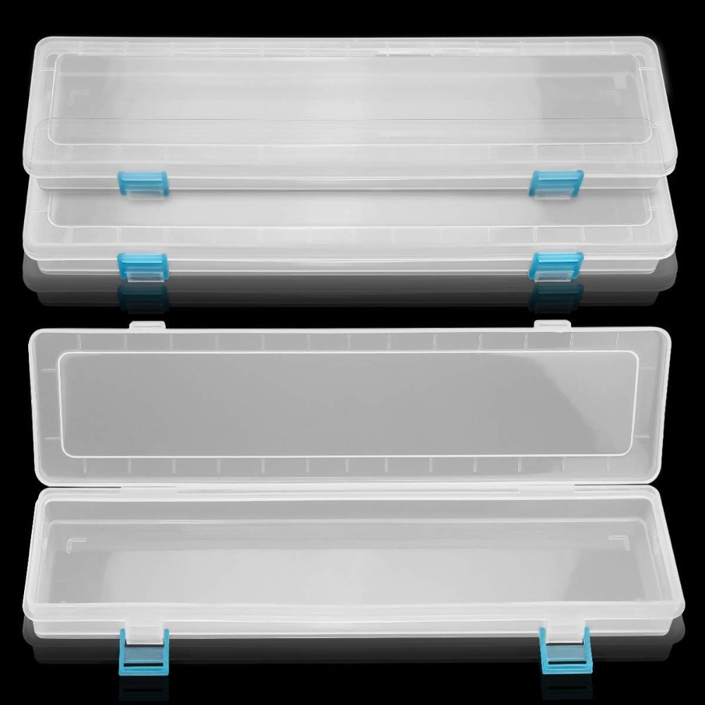 Art Craft Organizer - White Storage Box 33x7x3.5cm, Thin Portable