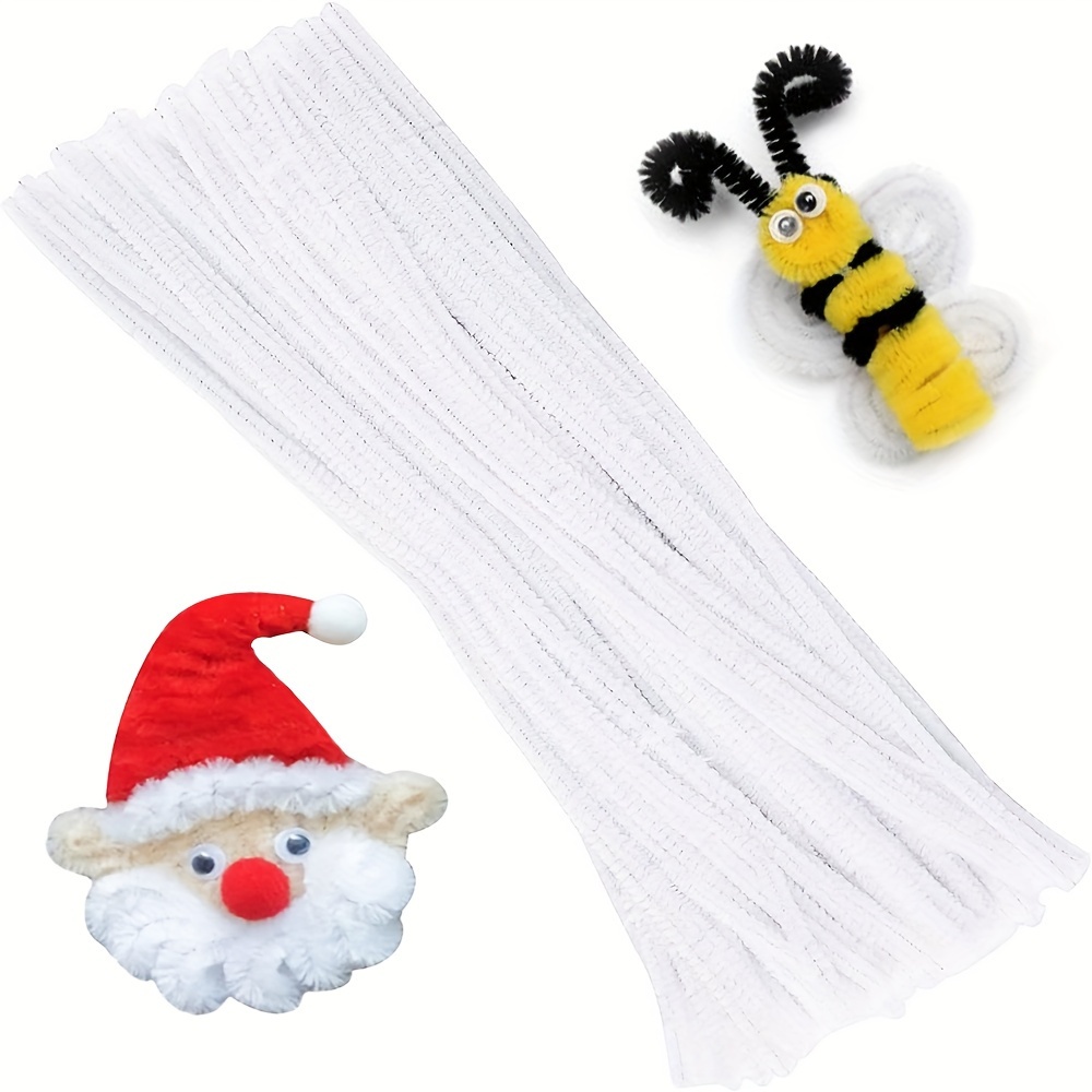 Art Craft Things - 100 Pcs White Pipe Cleaners,Pipe Cleaners