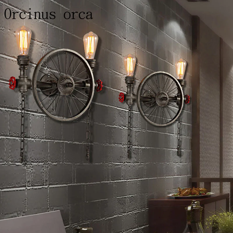 Art Craft Restaurant - Water pipe wall lamp, American Nordic