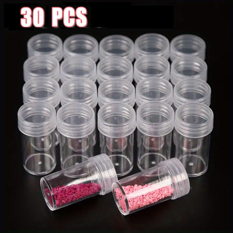 Art Craft Organizer - 30pcs Plastic Clear Storage Bottle, Diamond