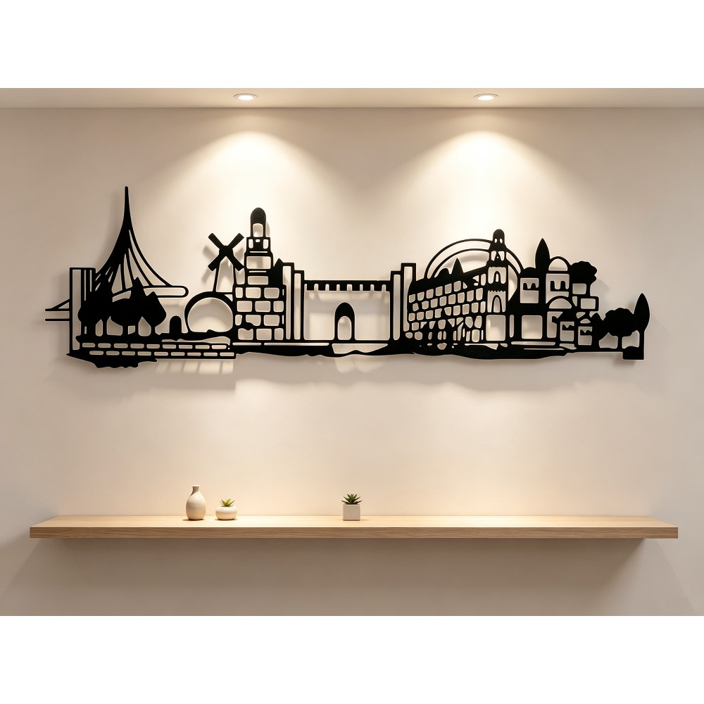Art & Craft Hari Raya - CIFBUY Metal Wall Art Jerusalem Skyline