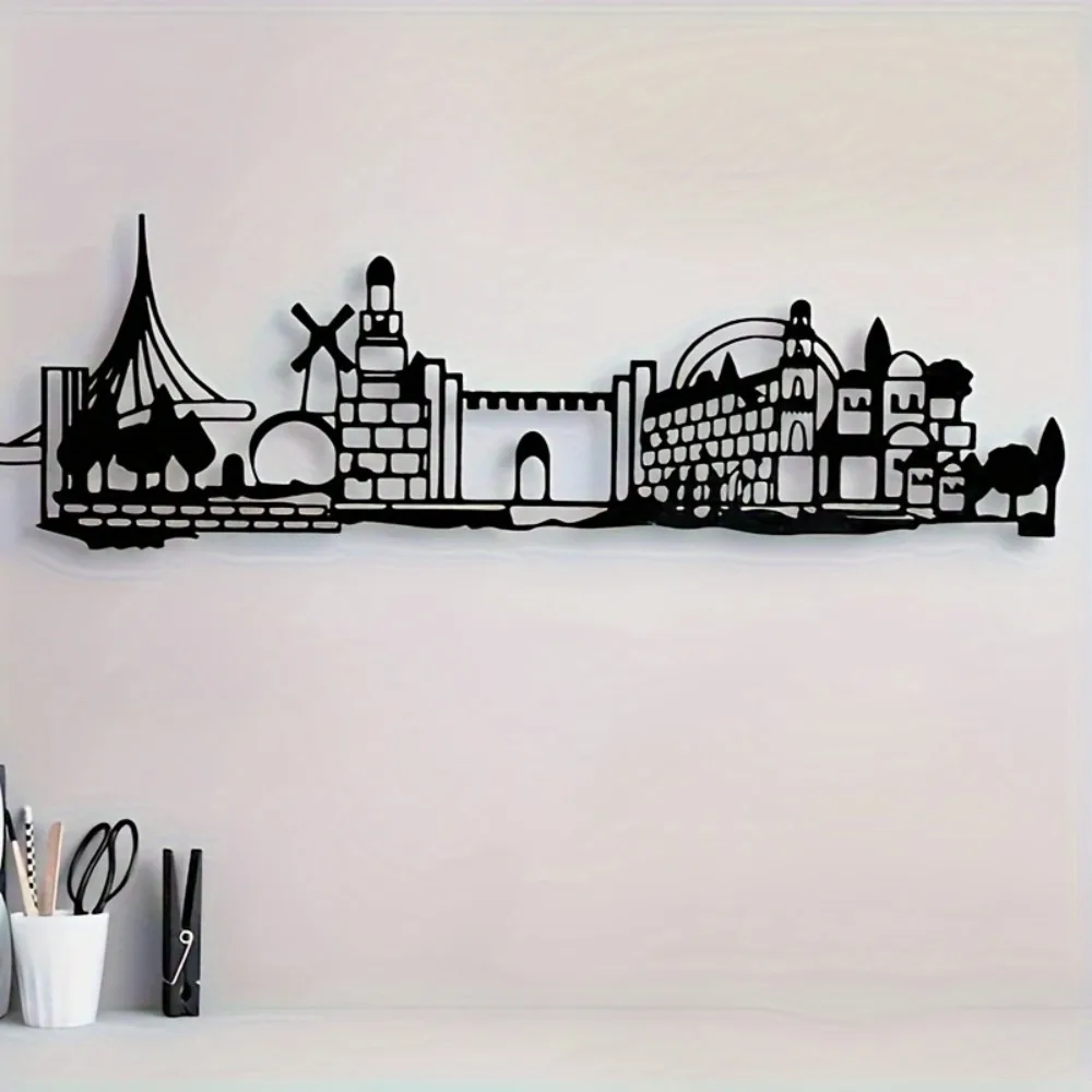 Art & Craft Hari Raya - CIFBUY Iron Wall Art Jerusalem Skyline