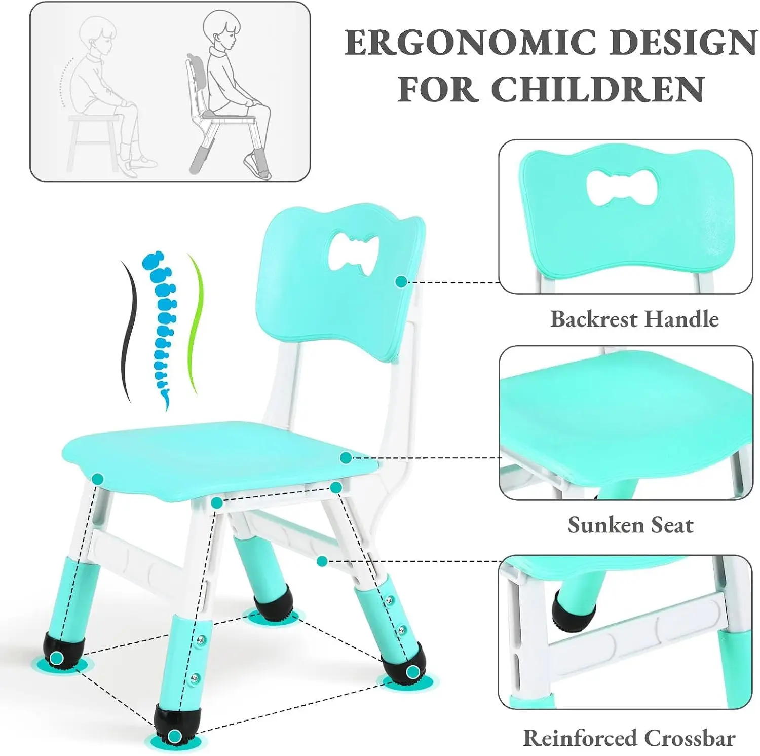 Kids Table and 6 Chairs Set, H - Art Craft For Preschool recension och pris