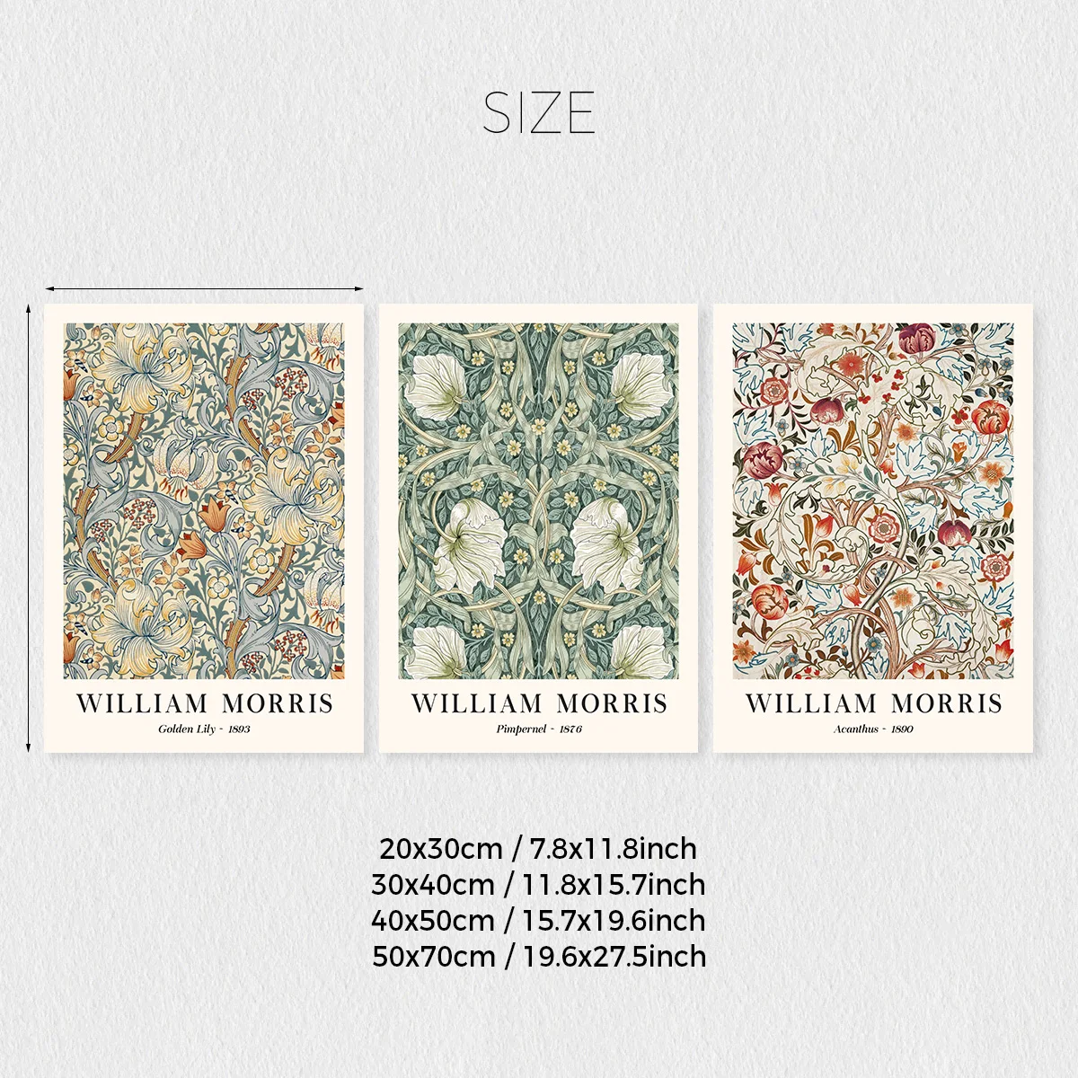 3pcs/Set frameless  Vintage Bo - Art Craft William Morris recension och pris