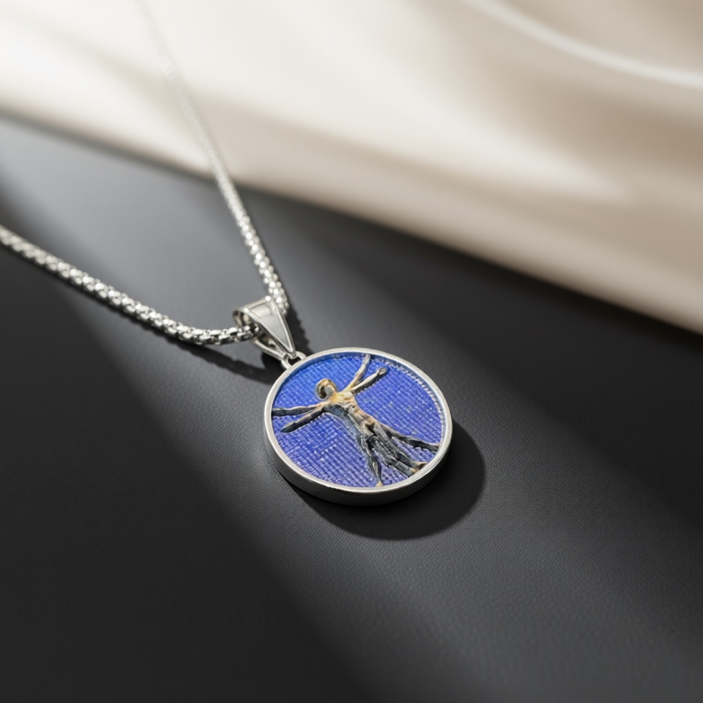 Classic Vitruvian Man Medallio - Art Craft Meaning recension och pris