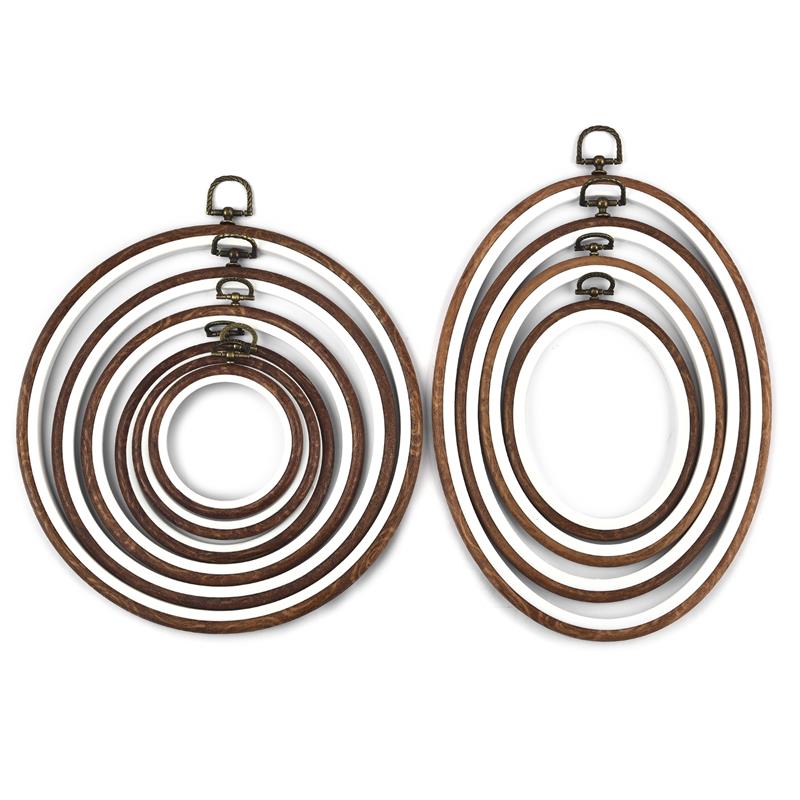 Sewing Tool Round Oval Wooden  - Embroidery Hoop Kit recension och pris