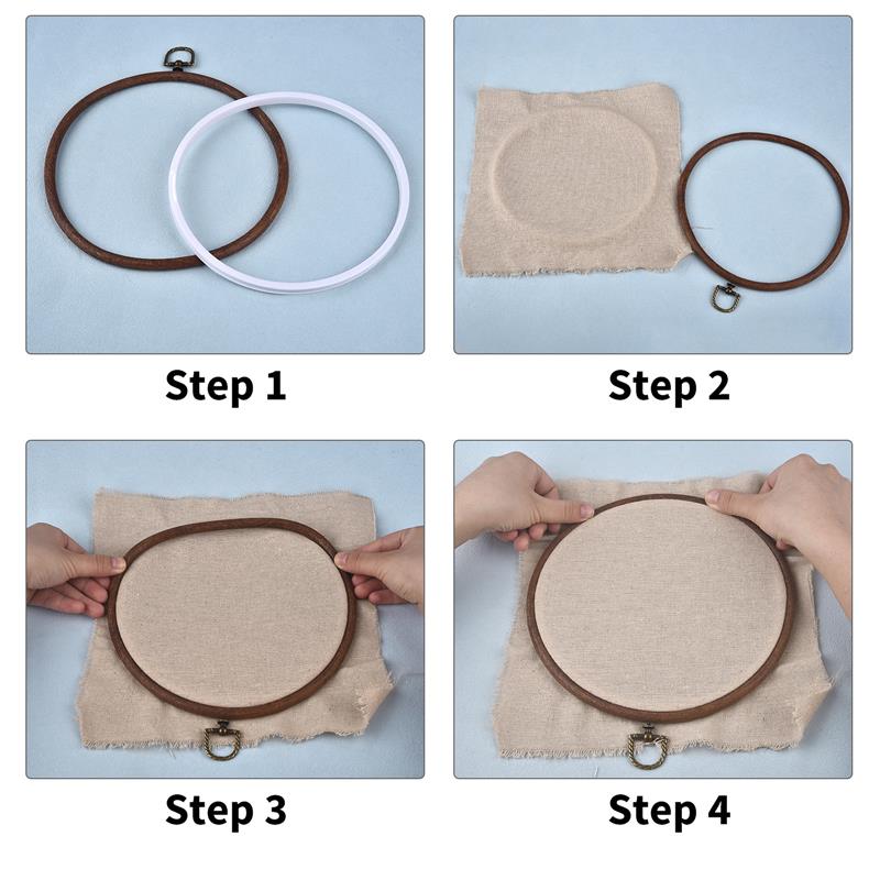 Sewing Tool Round Oval Wooden  - Embroidery Hoop Kit recension och pris