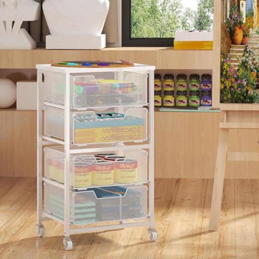 4-Drawer Rolling Storage Cart, - Art Craft Organizer recension och pris