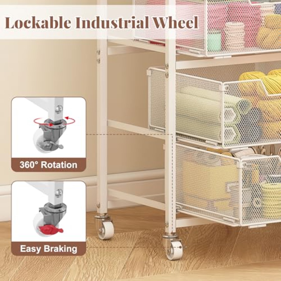 4-Drawer Rolling Storage Cart, - Art Craft Organizer recension och pris