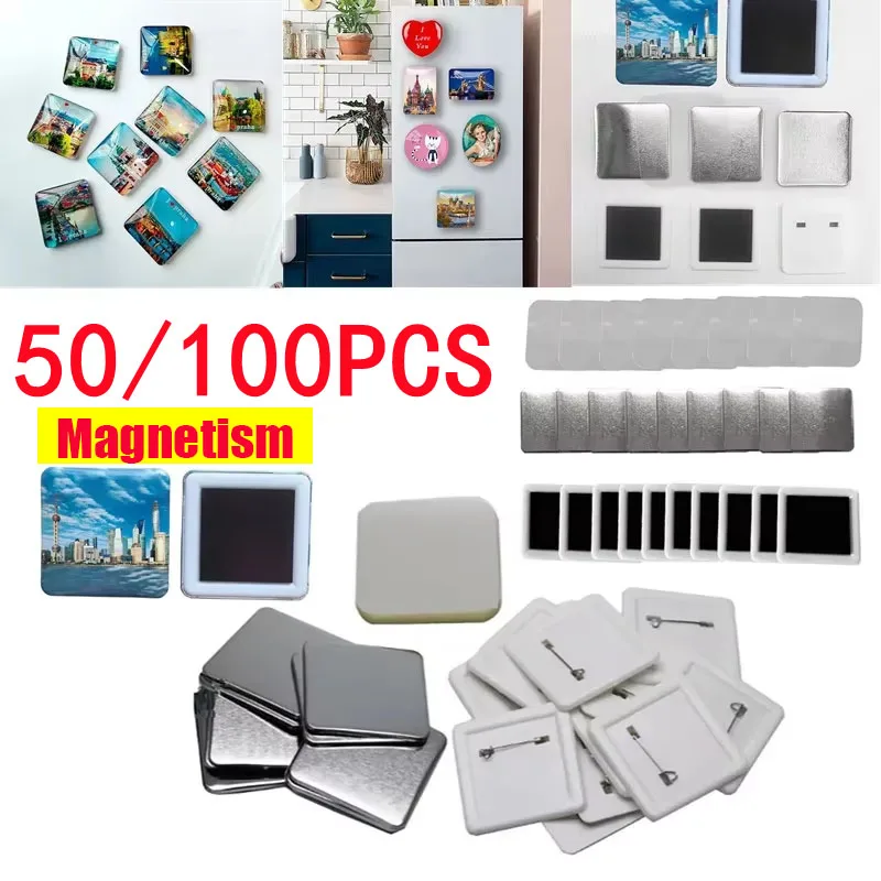 50/100PCS 50*50mm Magnet Refri - Art Craft Magnet recension och pris