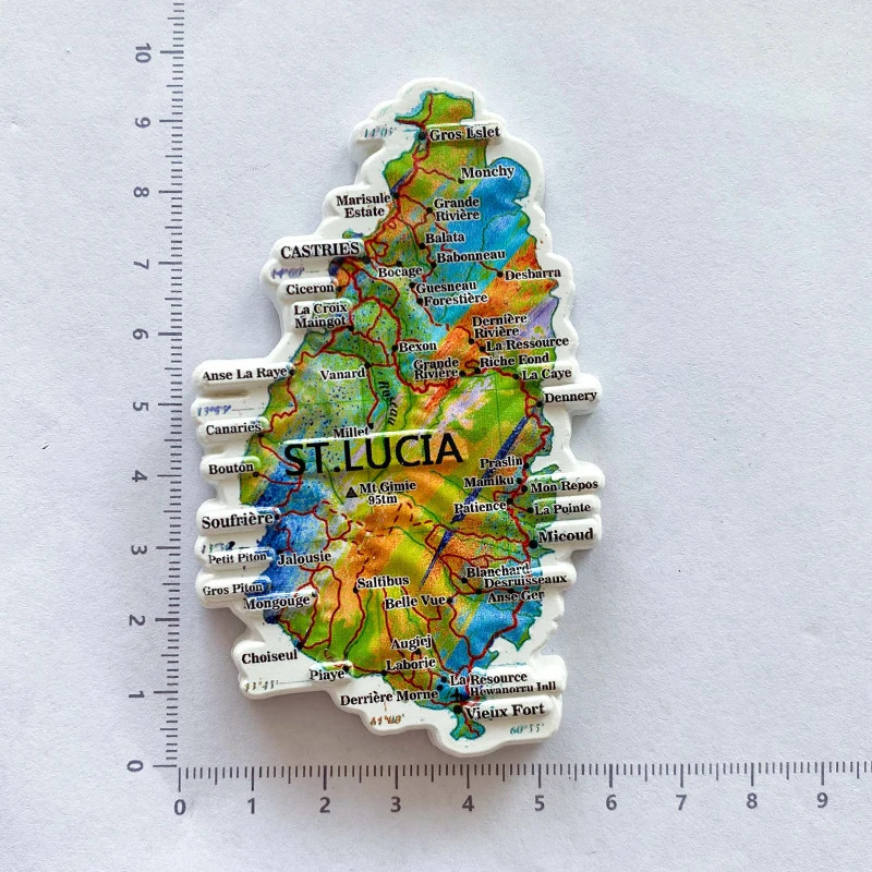 1pc, Saint Lucia travel Souven - Art Craft Magnet recension och pris