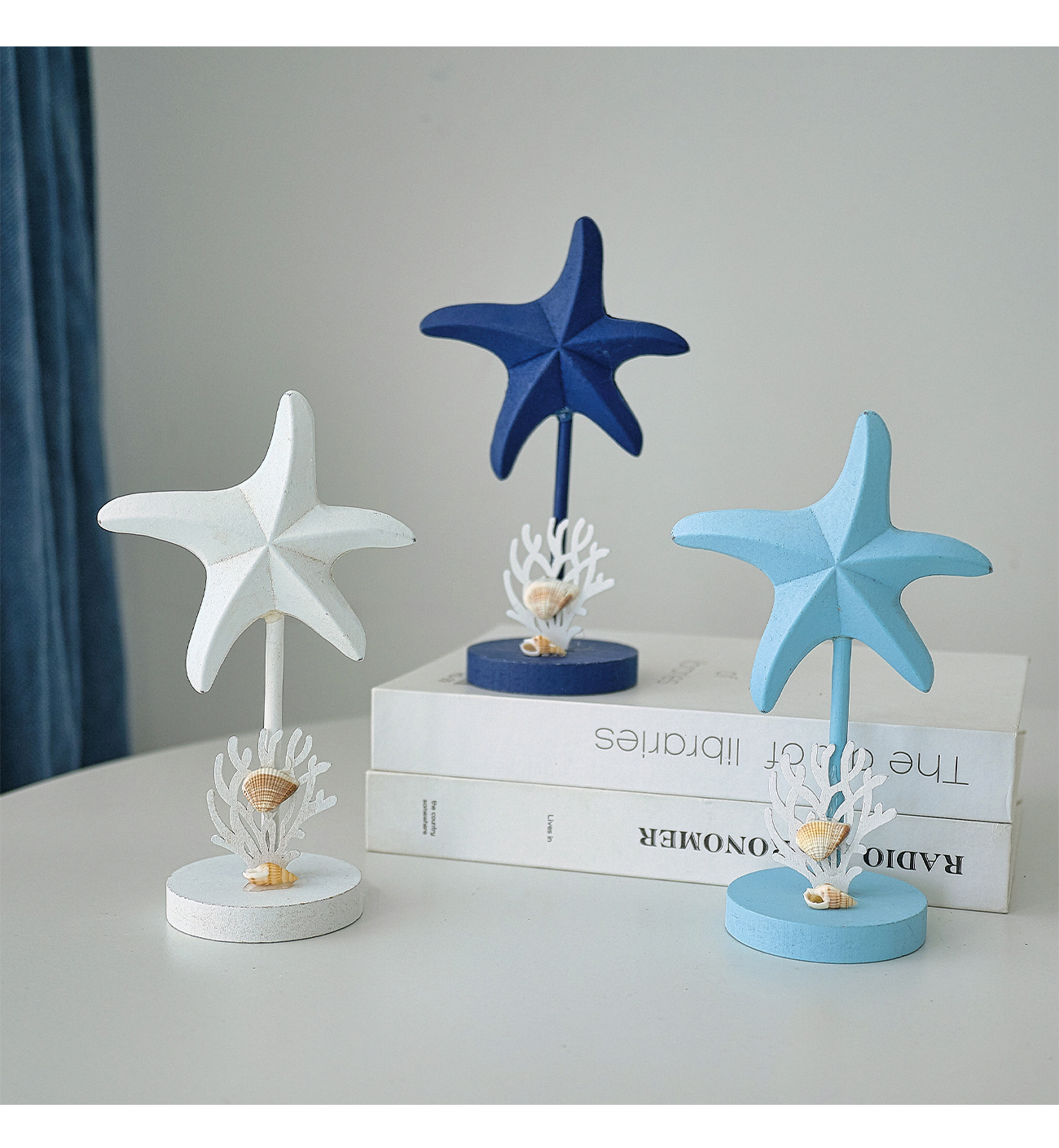 3Pcs Ocean Style Wooden Starfi - Art Craft Restaurant recension och pris