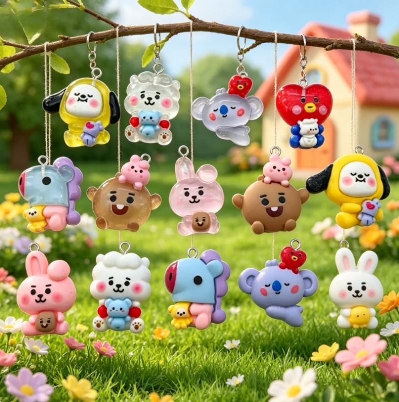 7pcs BT21 Resin Cartoon Charm  - Art Craft Making recension och pris