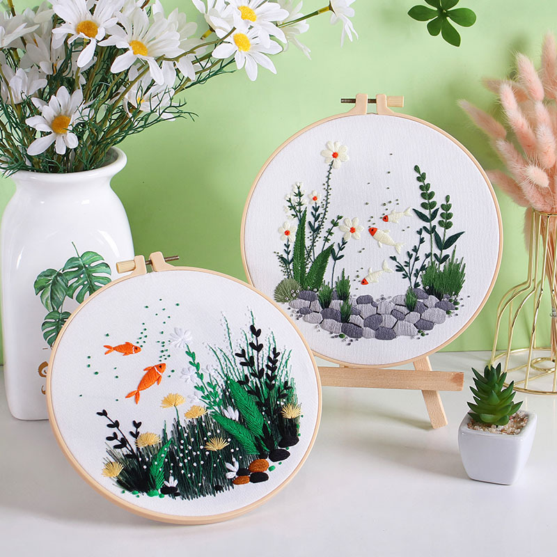 DIY Embroidery Kit Fish Tank P - Embroidery Hoop Kit recension och pris