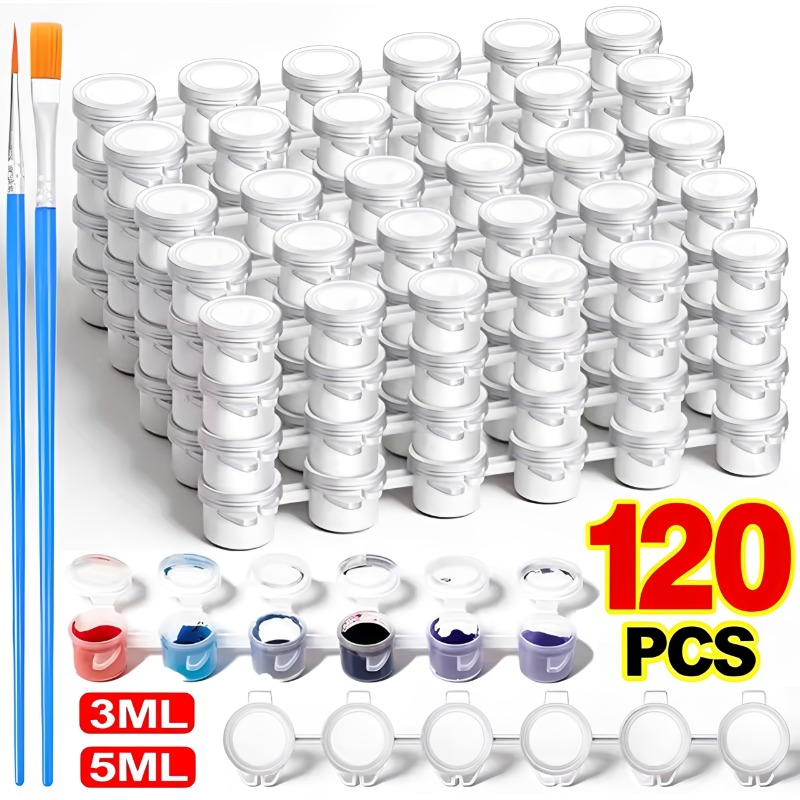 3/5ml Empty Paint Pots with Li - Art Craft Organizer recension och pris