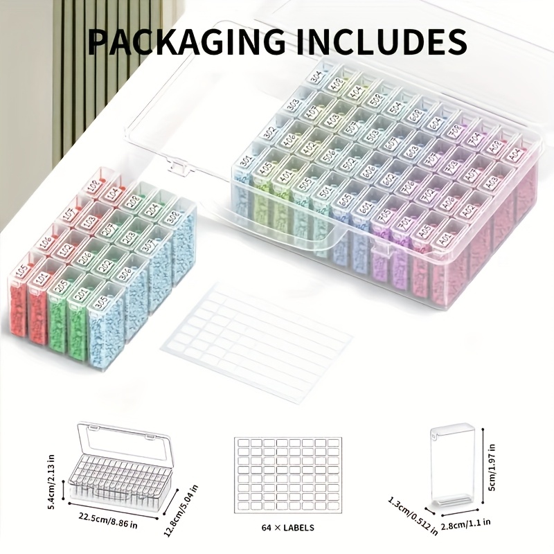 64 Grids Clear Plastic Storage - Art Craft Organizer recension och pris