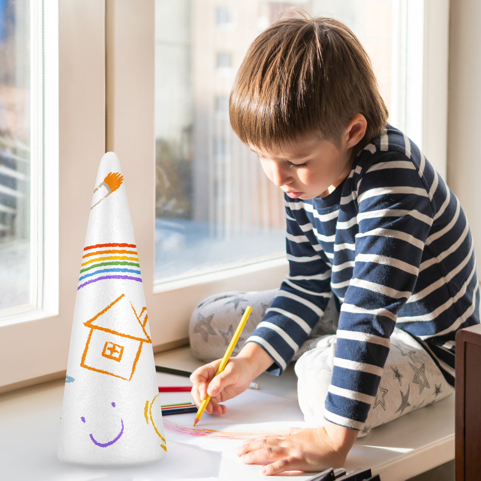 2Pcs Christmas Foam Cones Craf - Art Craft For Preschool recension och pris